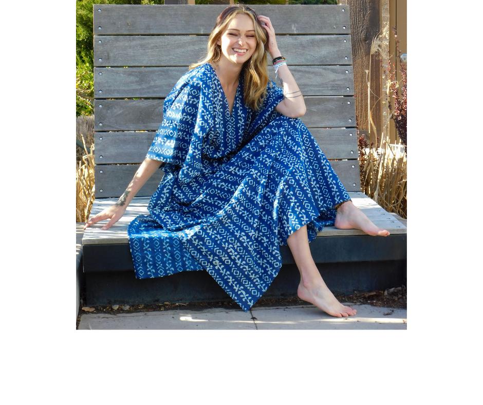 Resort Wear Cotton Kaftan, Holiday Dress, Beach Coverup, Batik Caftan,  Maternity Robe, Plus Size, Swimsuit Cover Up, Sleep Wear,lounge 