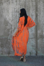 Load image into Gallery viewer, Orange Hand Tie Dyed Kaftan
