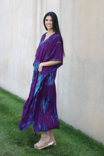 Load image into Gallery viewer, Hand Tie Dyed Kaftan, Plus Size Caftan Dress, Beige Maternity Dress, House Lounge Kaftan
