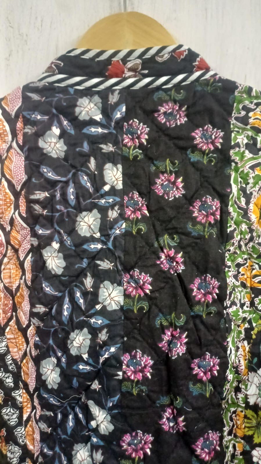 Boho Quilted Patchwork Jacket, Cotton kantha Jacket, Vintage Black Cotton Quilted Jacket, Reversible Women's Boho Coat, sustainable Gift