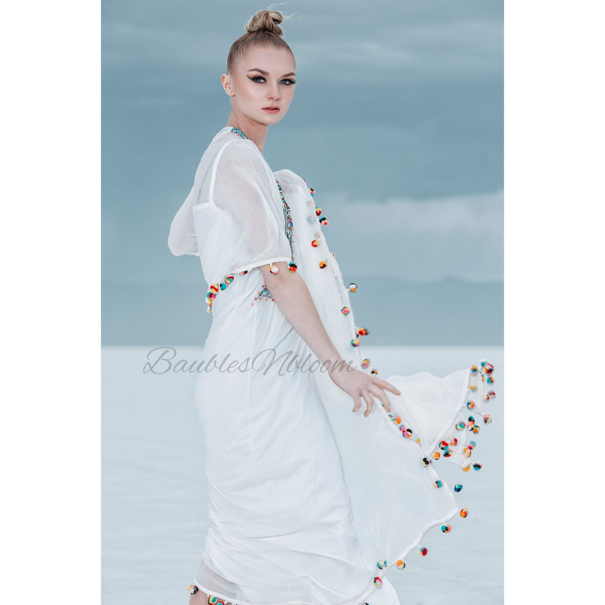 Boho Maxi Dress, Embroidered White Dress, White Maxi Dress, Hippie Wedding Dress