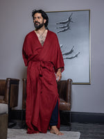 Load image into Gallery viewer, Red Cashmere Robe for Men - Supreme Comfort and Timeless Elegance | Perfect Gift for Him

