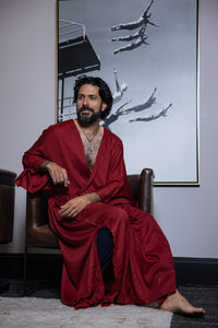 Red Cashmere Robe for Men - Supreme Comfort and Timeless Elegance | Perfect Gift for Him