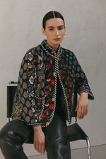 Load image into Gallery viewer, Boho Quilted Patchwork Jacket, Cotton kantha Jacket, Vintage Black Cotton Quilted Jacket, Reversible Women&#39;s Boho Coat, sustainable Gift

