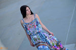 Load image into Gallery viewer, Floral Print bohemian High Low goddess Dress with belt for Beach &amp; Outdoor
