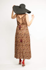 Load image into Gallery viewer, Mulberry paisley silk dress featuring boat neck
