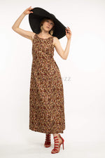 Load image into Gallery viewer, Mulberry paisley silk dress featuring boat neck
