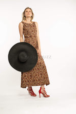 Load image into Gallery viewer, Mulberry paisley silk dress featuring boat neck
