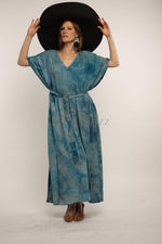 Load image into Gallery viewer, Arctic blue caftan dress for women

