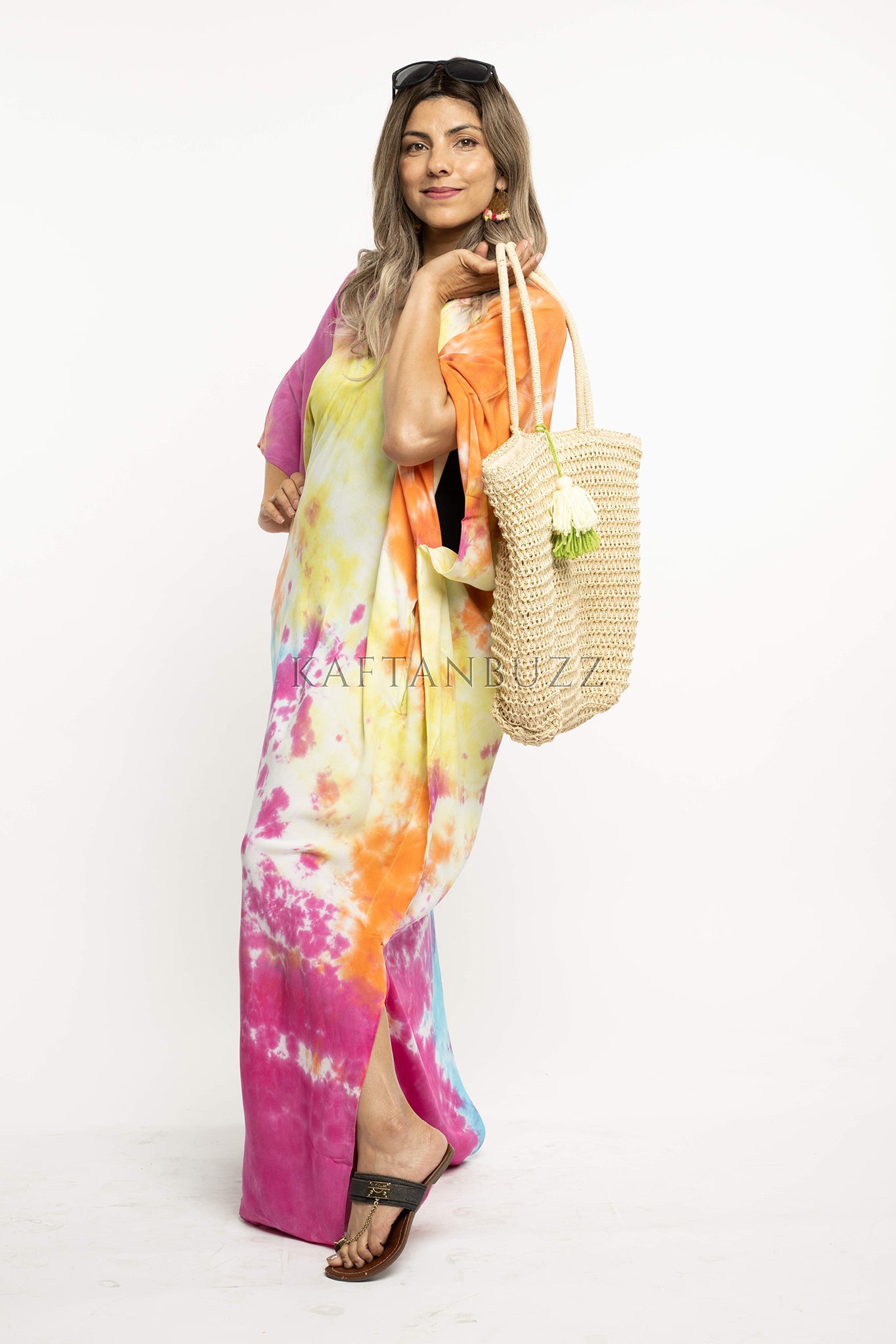 rainbow Caftan For Women, Plus Size Clothing, Women Loungewear, multicolor dress