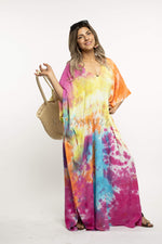 Load image into Gallery viewer, rainbow Caftan For Women, Plus Size Clothing, Women Loungewear, multicolor dress
