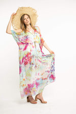 Load image into Gallery viewer, Multicolor cold shoulder chiffon caftan for women
