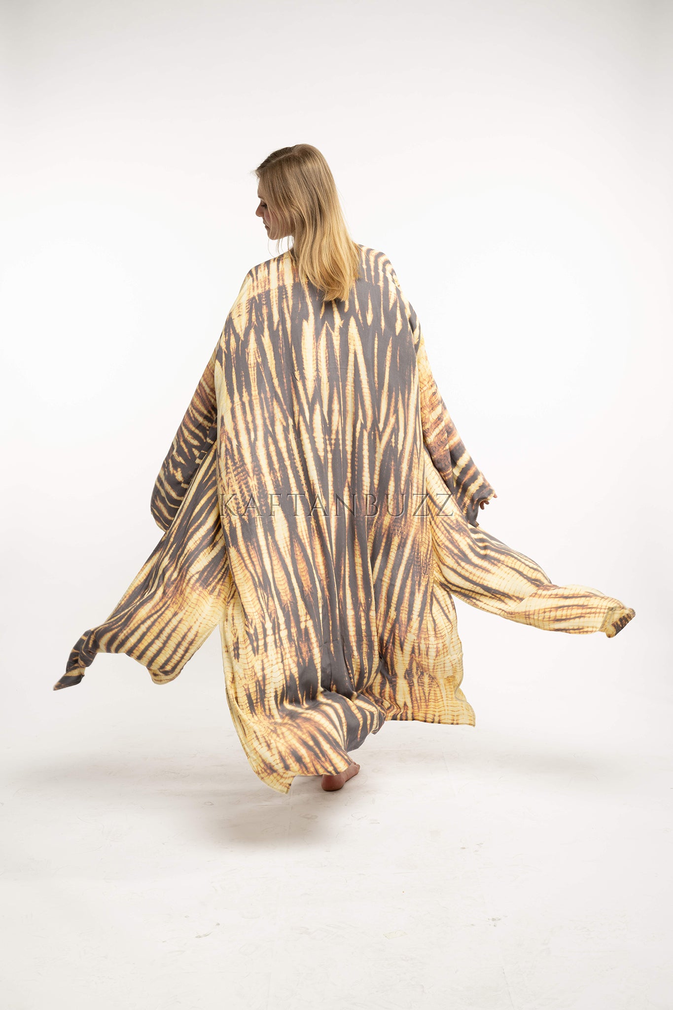 Tie dye kaftan kimono with pockets great summer caftan for loungewear perfect beach cover up