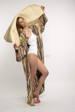 Load image into Gallery viewer, Tie dye kaftan kimono with pockets great summer caftan for loungewear perfect beach cover up
