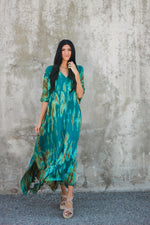 Load image into Gallery viewer, Teal green Kaftan Dress for women
