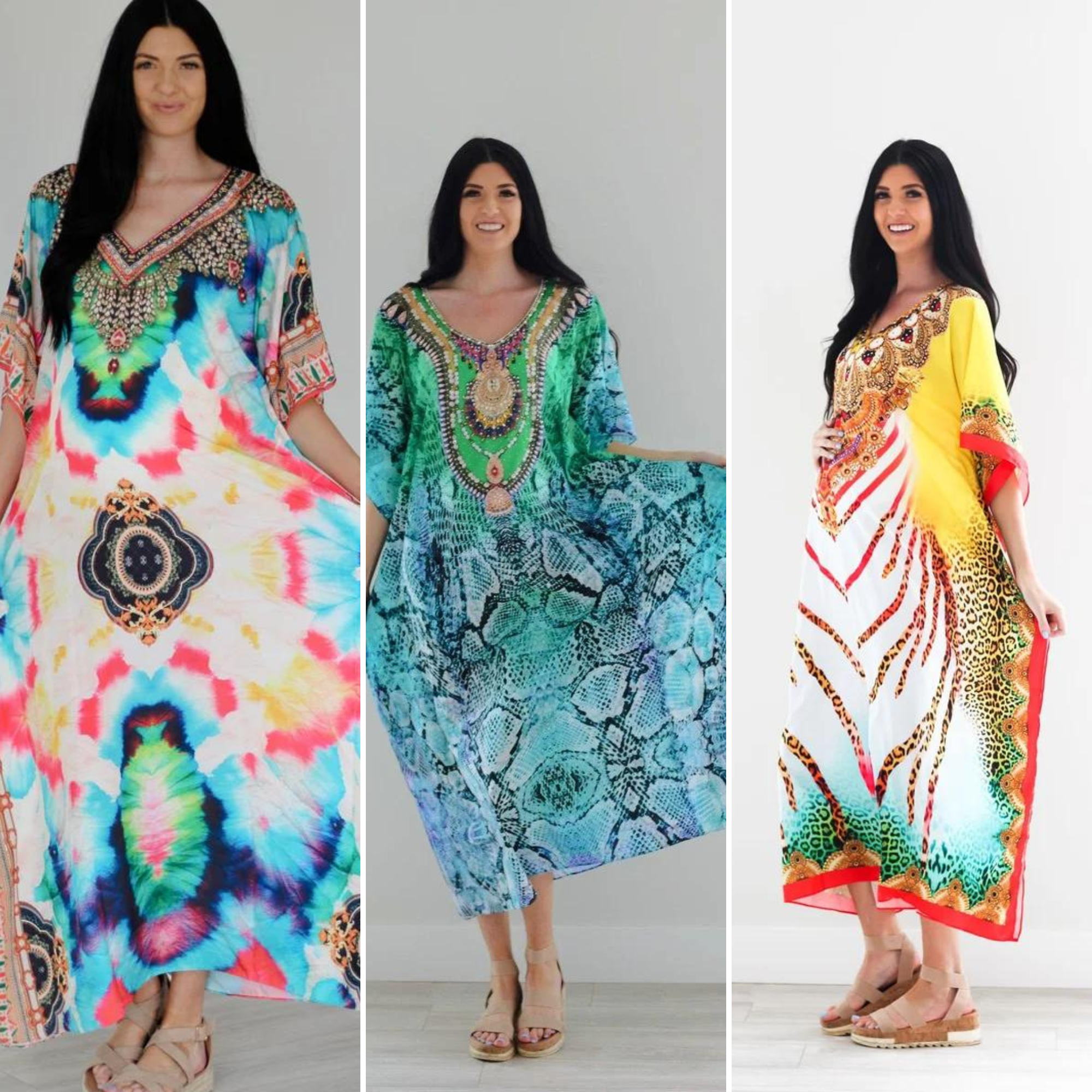 Pack Of 3 Caftans For Women, Plus Size Kaftan, bridesmaid caftans