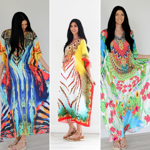 Pack Of 3 Caftans For Women, kaftan maxi dress