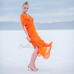 Load image into Gallery viewer, Pinch tie dye, Kaftan Maxi Dress, Women Kaftan, orange caftan

