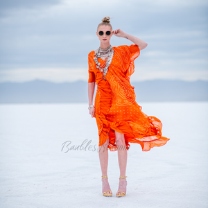 Pinch tie dye, Kaftan Maxi Dress, Women Kaftan, orange caftan