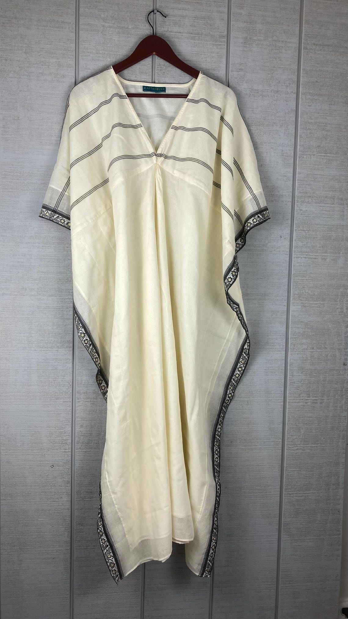 Handmade Indian Floral Cotton Kaftan | Plus Size Summer Maxi Dress