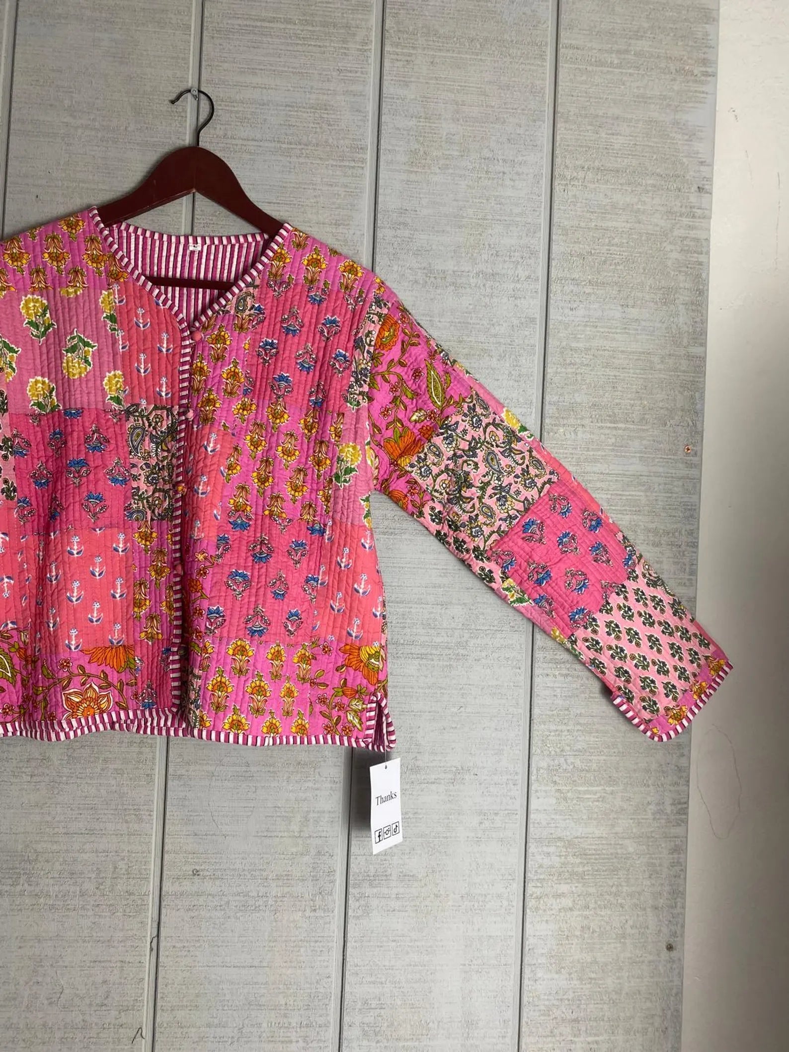 Boho Quilted Patchwork Jacket, Cotton kantha Jacket, Vintage Black Cotton Quilted Jacket, Reversible Women's Boho Coat, sustainable Gift (Copy) (Copy)