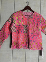 Load image into Gallery viewer, Boho Quilted Patchwork Jacket, Cotton kantha Jacket, Vintage Black Cotton Quilted Jacket, Reversible Women&#39;s Boho Coat, sustainable Gift (Copy) (Copy)
