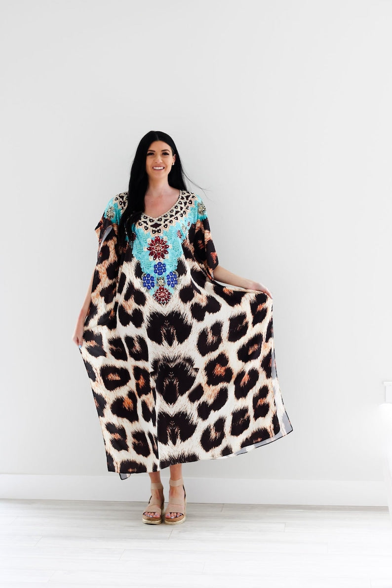 African Kaftan Dress, Print Caftan Dress, Crepe Kaftan, Comfy Dress, Plus Size Clothing, Abaya Dress, Women Loungewear, Morocco Kaftan, Gift