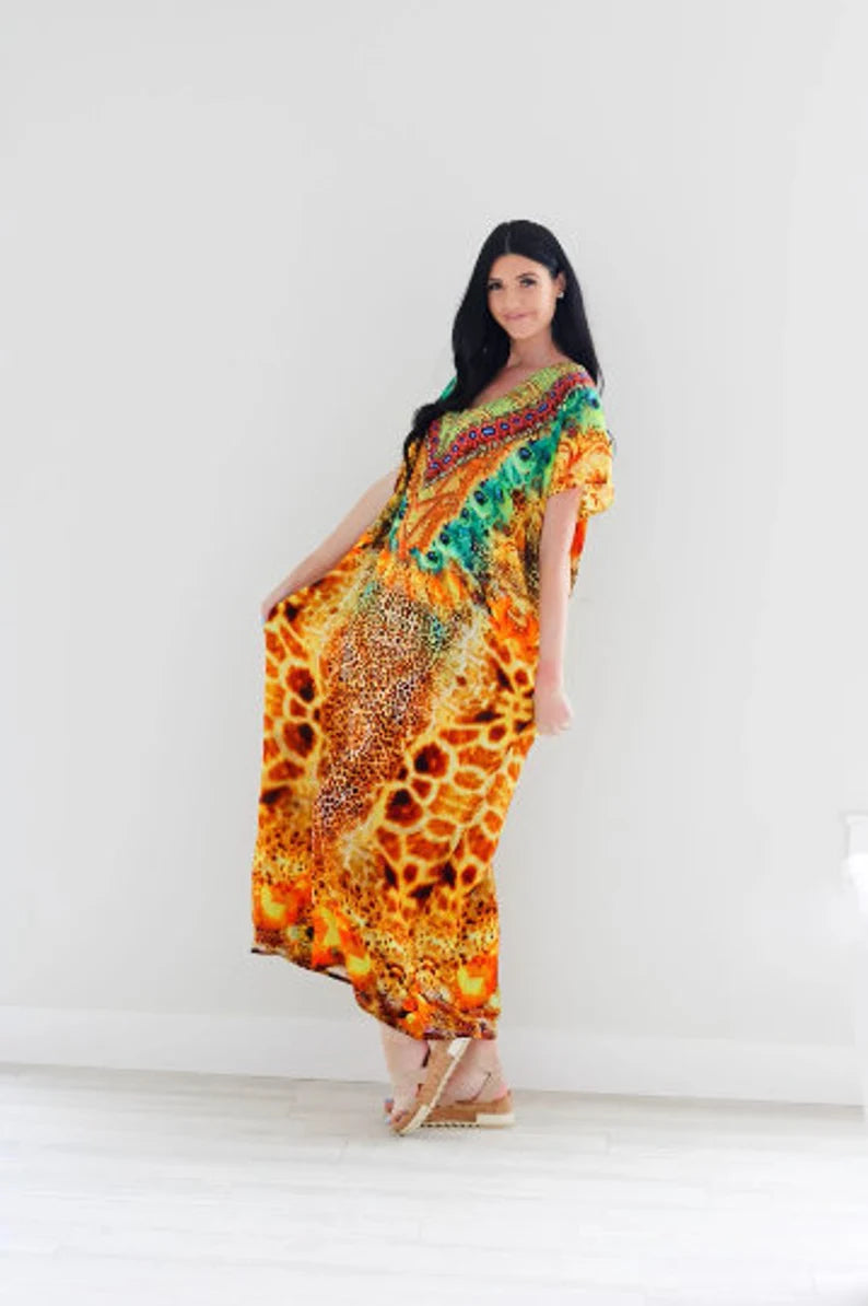 Silk Abaya Dress, Kaftan Loungewear for women