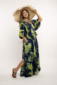 Plus Size Clothing, Tie Dye Kaftan, Caftan Women, Emerald Green kaftan Dress, Caftan, Plus Size Loungewear