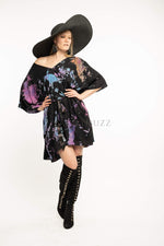 Load image into Gallery viewer, Rainbow short kaftan dress  for women
