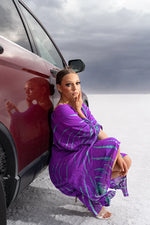 Load image into Gallery viewer, Short kaftan, purple kaftan, Plus Size Clothing, Tie Dye Kaftan, Caftan Women, Kaftans For Women
