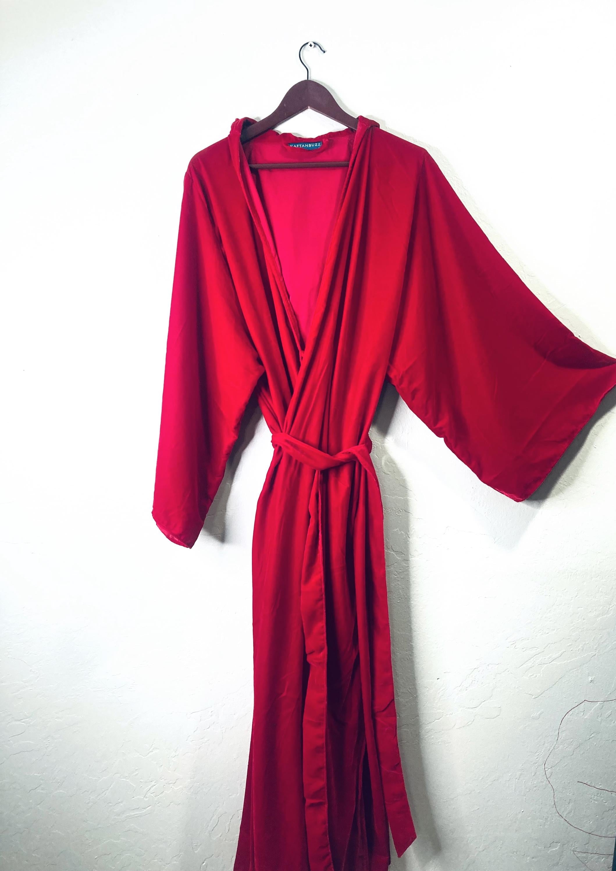 Men’s Velvet Kimono Robe with Hood | Luxurious Lounge & Groomsmen Gift