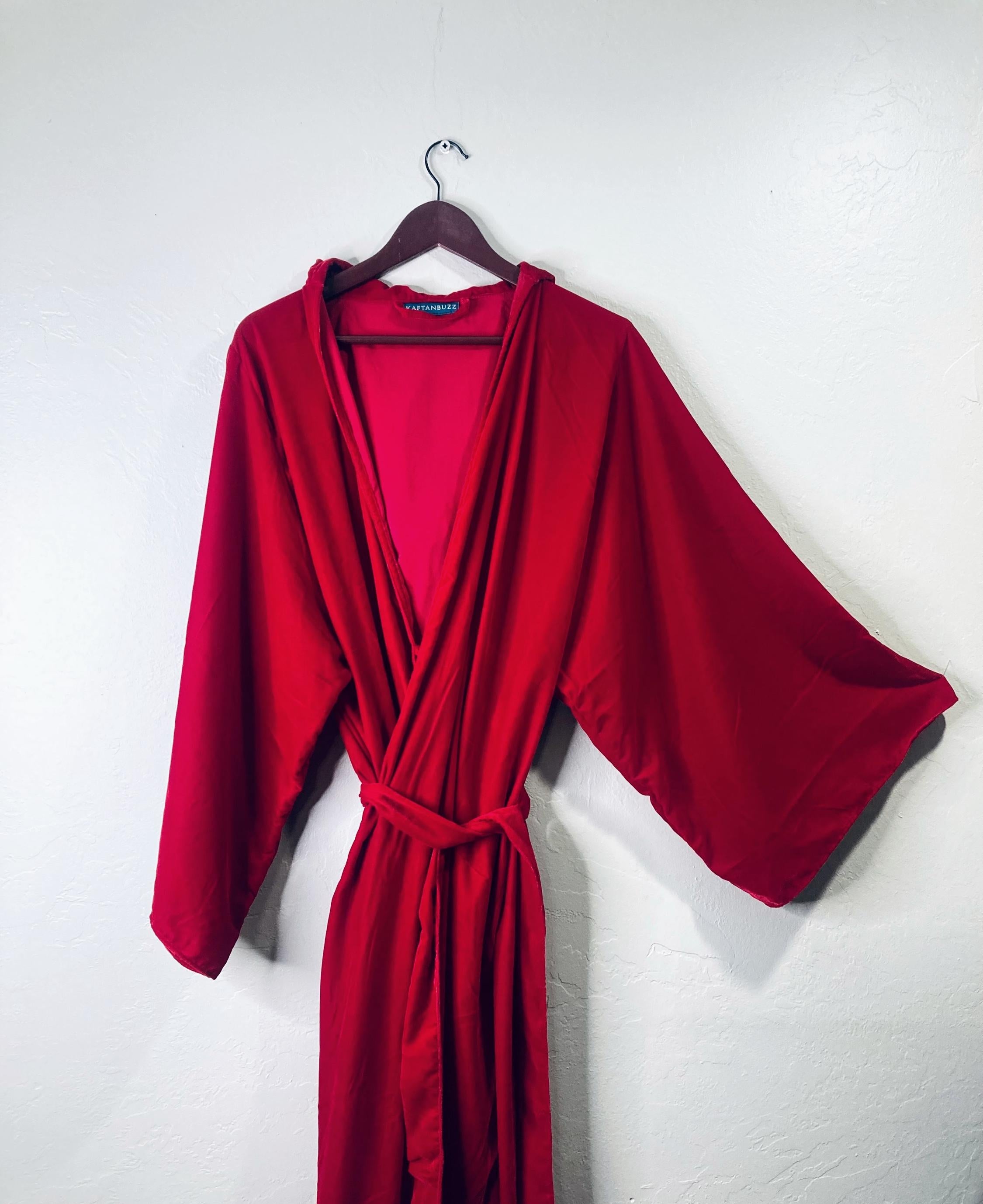 Men’s Velvet Kimono Robe with Hood | Luxurious Lounge & Groomsmen Gift