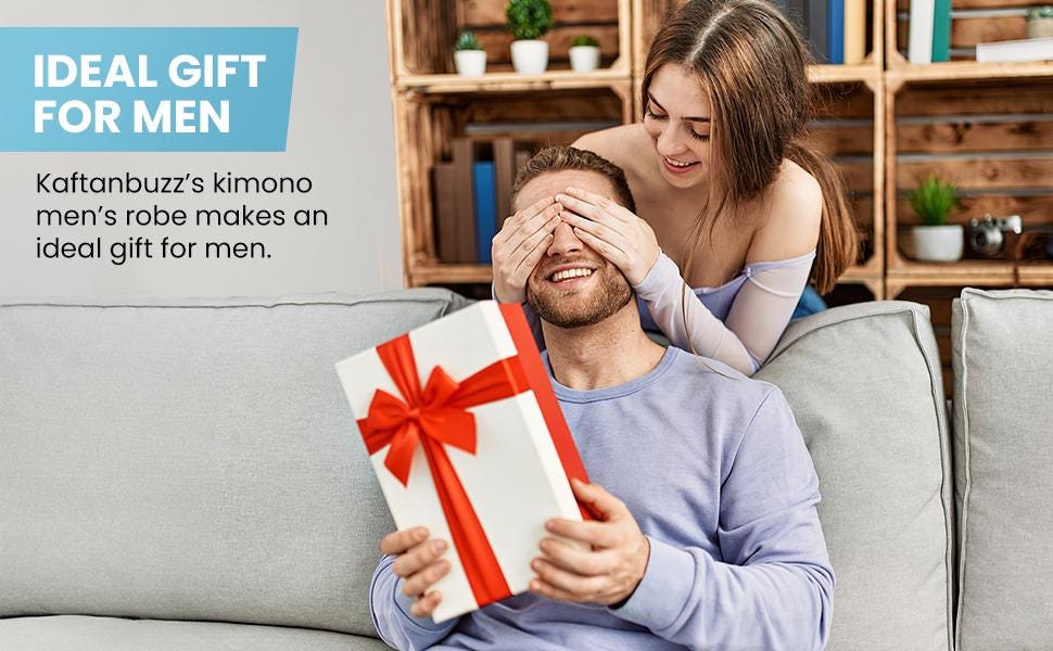 Red Men’s Kimono Robe | Valentine’s Day Gift, Luxury Bathrobe & Loungewear