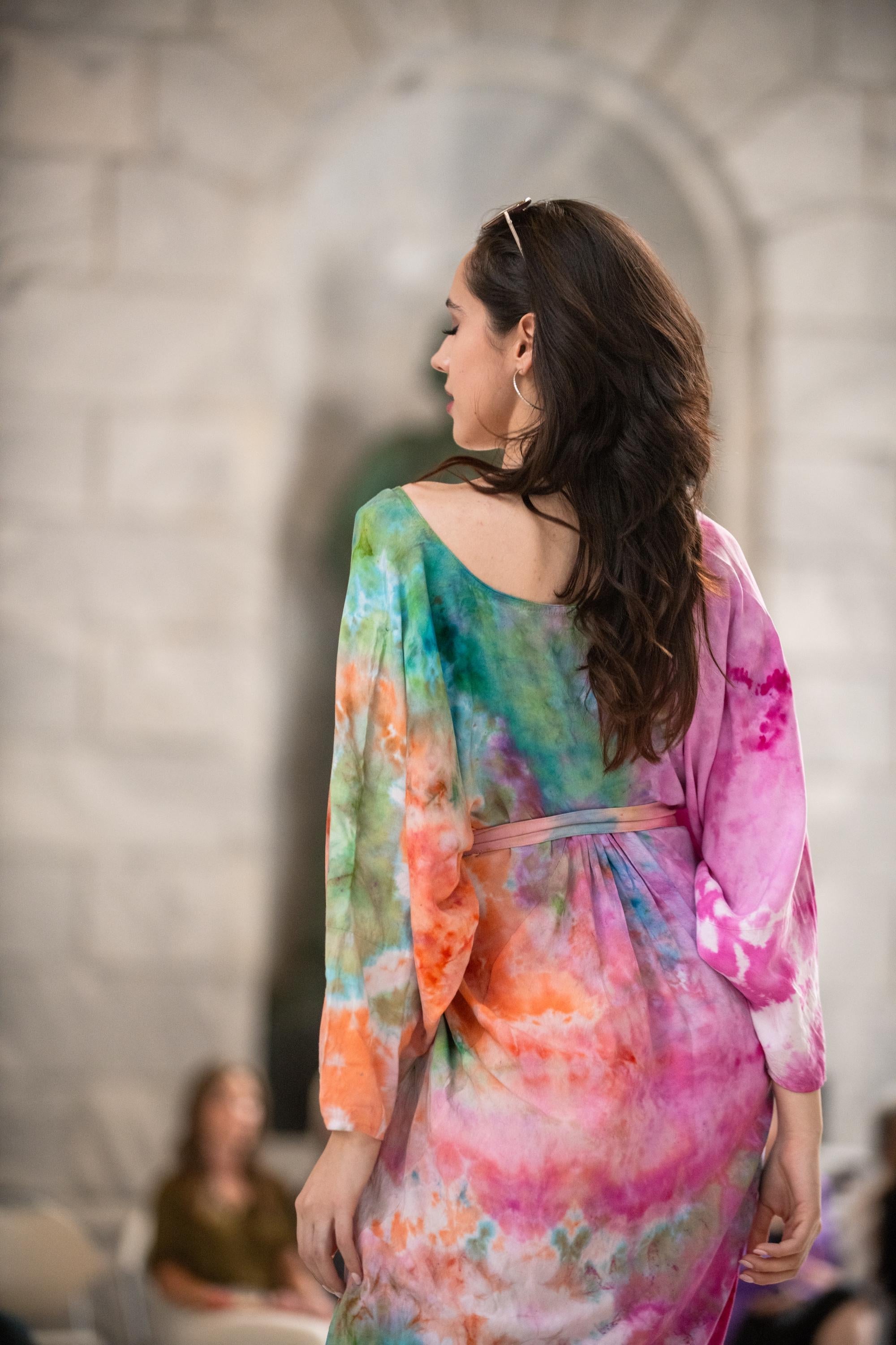 Hand-Dyed Rainbow Caftan | One-of-a-Kind Tie-Dye Boho Kimono Dress