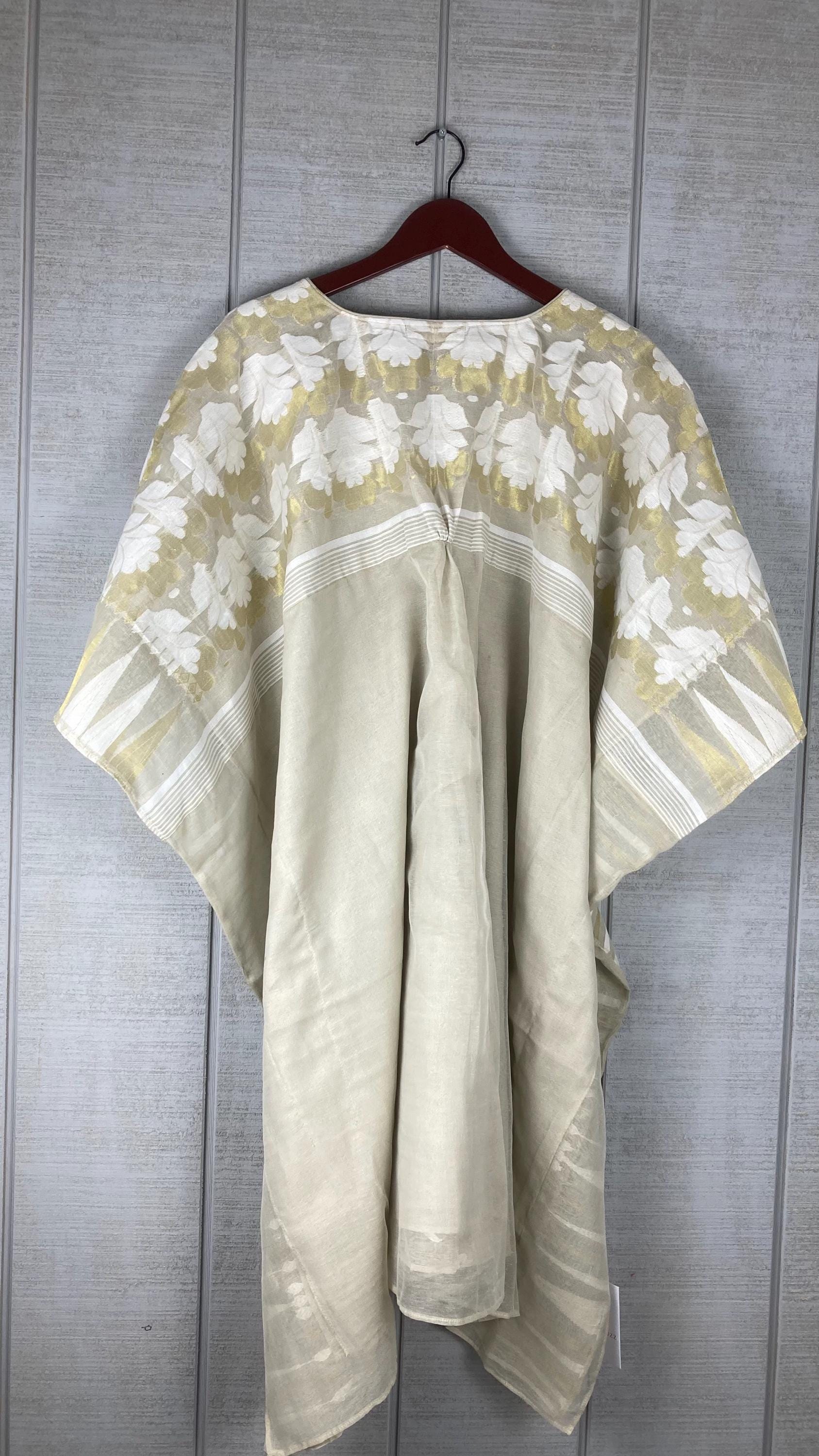 Cotton Caftan Short Dress | Plus Size Indian Floral Summer Kaftan