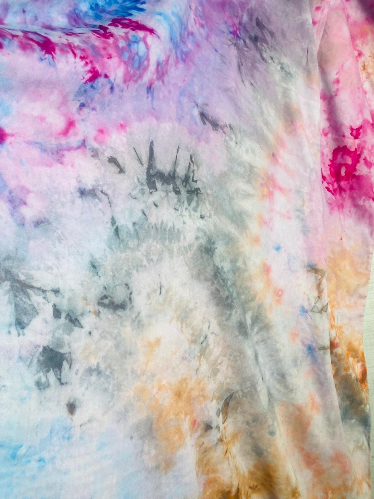 Hand-Dyed Galaxy Tie-Dye Caftan | Purple Pink Blue Plus Size Maxi Dress