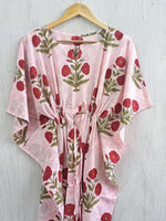 Load image into Gallery viewer, Poppy Hand Block Cotton Kaftan | Flowy Plus Size Boho Fall Maxi Dress
