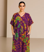 Load image into Gallery viewer, Plus Size Tie-Dye Kaftan Dress | Hand-Dyed Rayon Boho Maxi Dress
