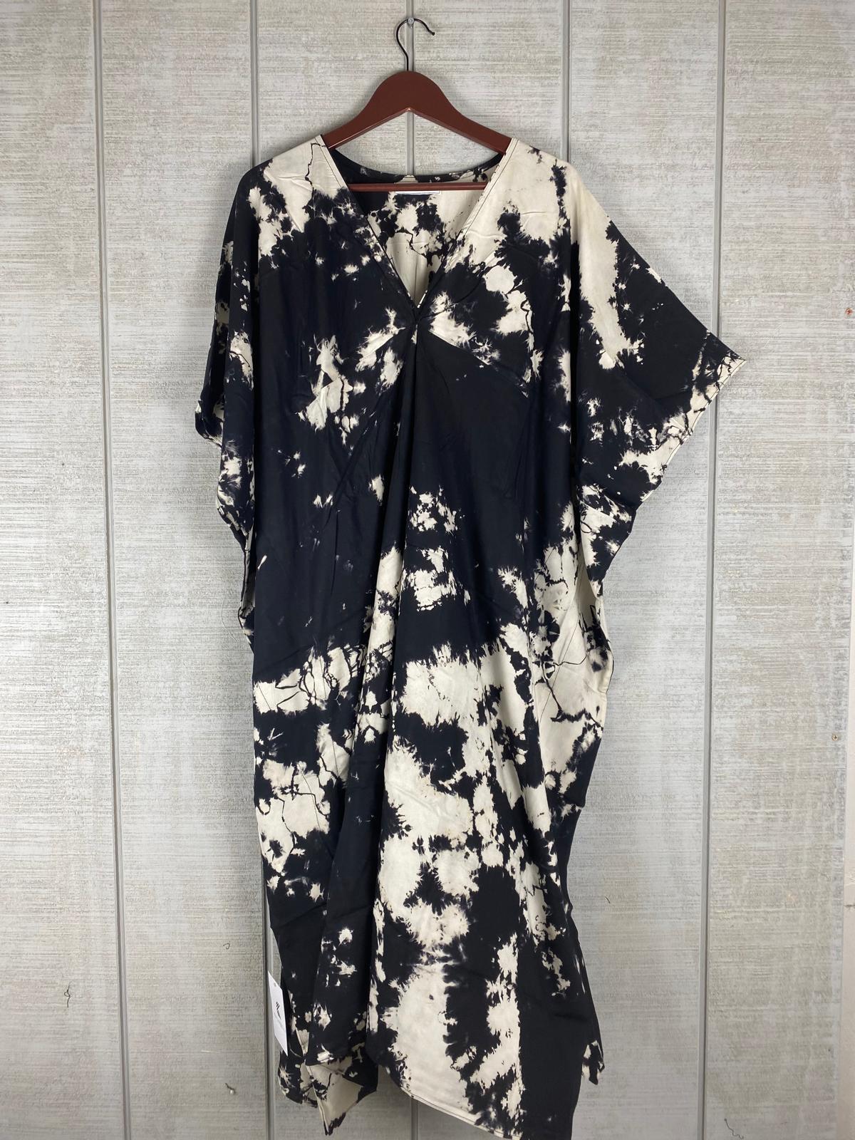 Black Cotton Kaftan Dress | Boho Tie-Dye Plus Size Lounge & Beachwear