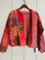 Load image into Gallery viewer, Boho Quilted Patchwork Jacket, Cotton kantha Jacket, Vintage Black Cotton Quilted Jacket, Reversible Women&#39;s Boho Coat, sustainable Gift (Copy)
