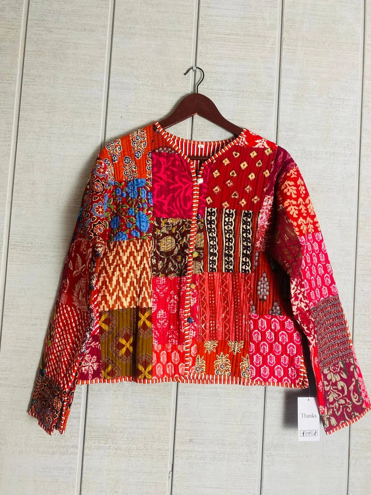 Boho Quilted Patchwork Jacket, Cotton kantha Jacket, Vintage Black Cotton Quilted Jacket, Reversible Women's Boho Coat, sustainable Gift (Copy)