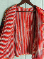 Load image into Gallery viewer, Boho Quilted Patchwork Jacket, Cotton kantha Jacket, Vintage Black Cotton Quilted Jacket, Reversible Women&#39;s Boho Coat, sustainable Gift (Copy)
