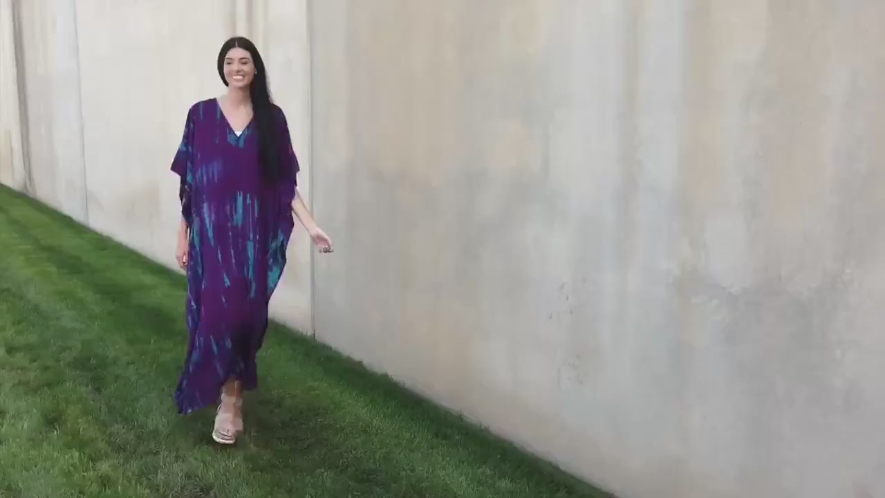 Hand Tie Dyed Kaftan, Plus Size Caftan Dress, Beige Maternity Dress, House Lounge Kaftan