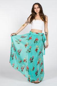 Floral print wrap around skirt for spring and summer