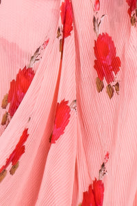 Pink Floral print wrap around skirt for spring and summer