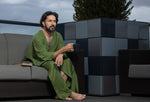 Load image into Gallery viewer, Men&#39;s robe in olive green
