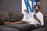 Load image into Gallery viewer, Men&#39;s White Luxurious Kaftan Bath Robe
