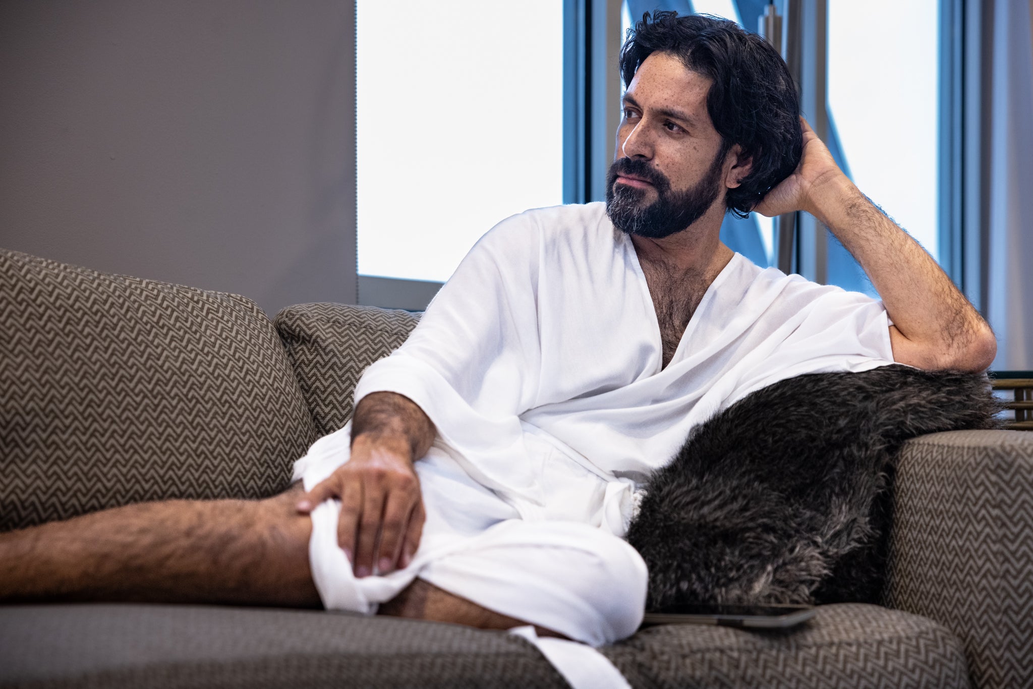 Men's White Luxurious Kaftan Bath Robe