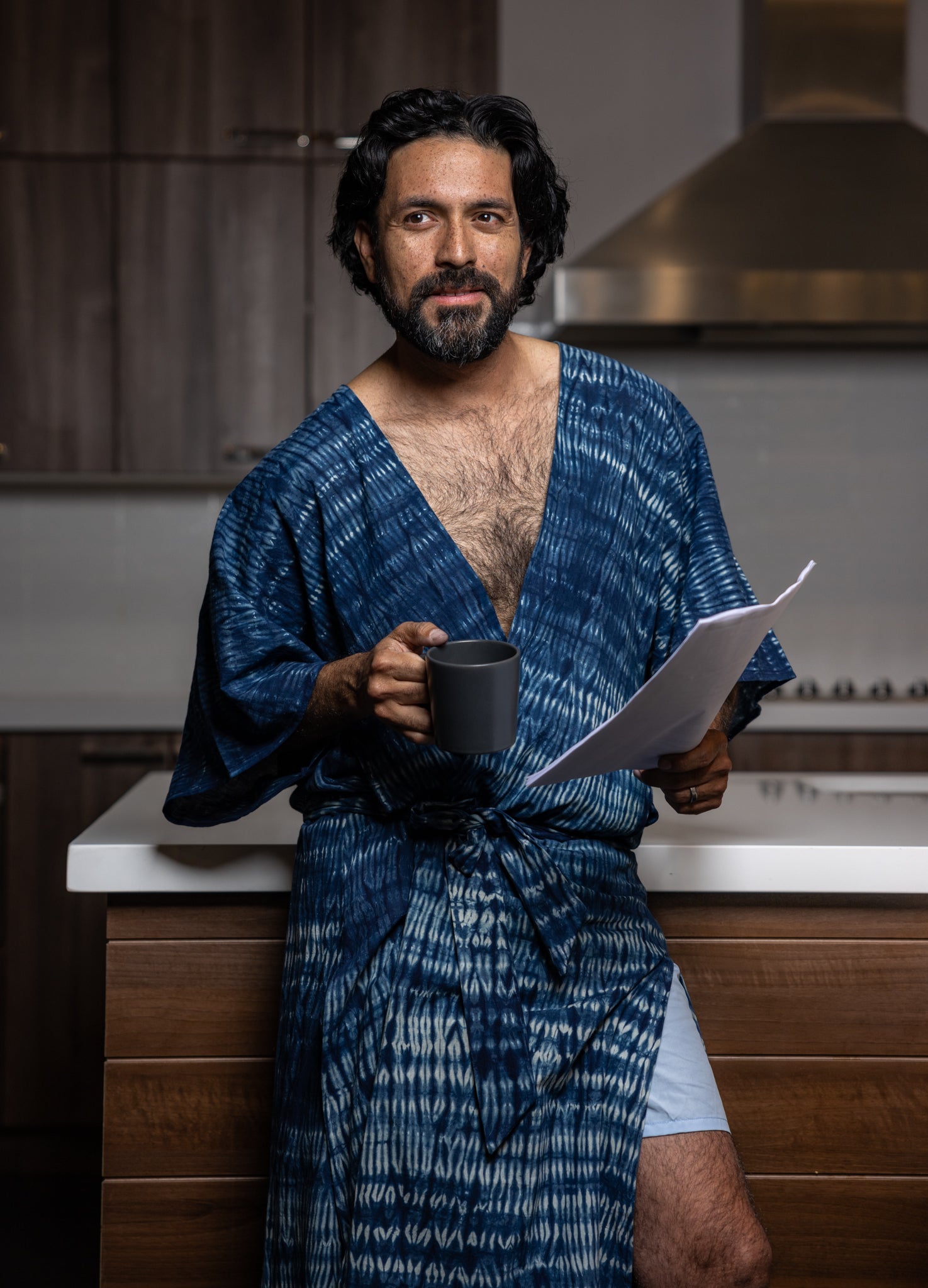 Indigo robes For Men, bathrobes for men, blue robe